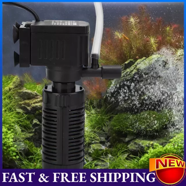 UK Mini Goldfish Tank Filter Aquarium Water Filtration Oxygen Pump Submersible P