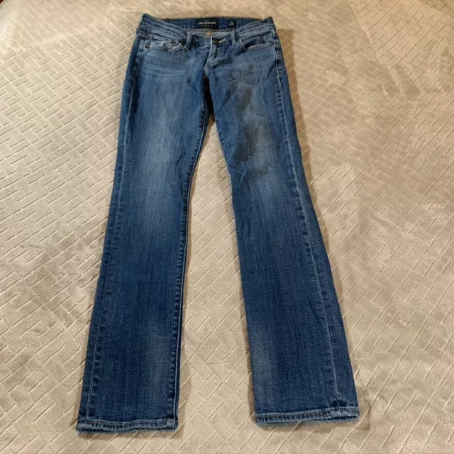 Lucky Brand Women 0 Denim Jeans Blue Sweet Straight Low Rise Medium Wash Stretch