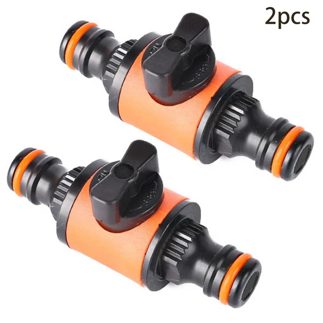 2PC Hose Pipe Tap Shut Off Valve Fitting Connector Garden/Garden Quick Coupler 3