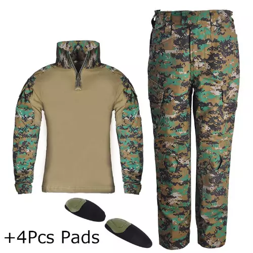 2023 Kids Tactical Camo Suit Military Uniform Combat Suits with Pads Army Shirt