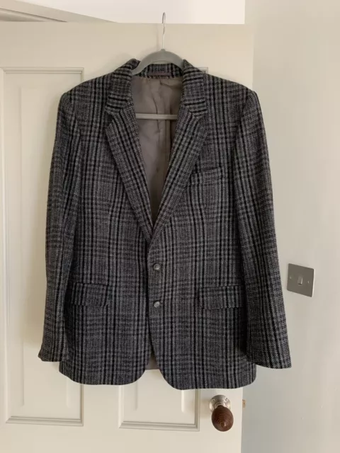 immaculate Crombie Suit Jacket Blazer 40 Regular Houndstooth Tweed Wool