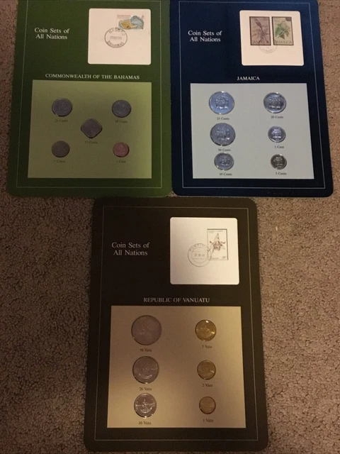 Coin Sets of All Nations - BAHAMAS, JAMAICA, VANUATU