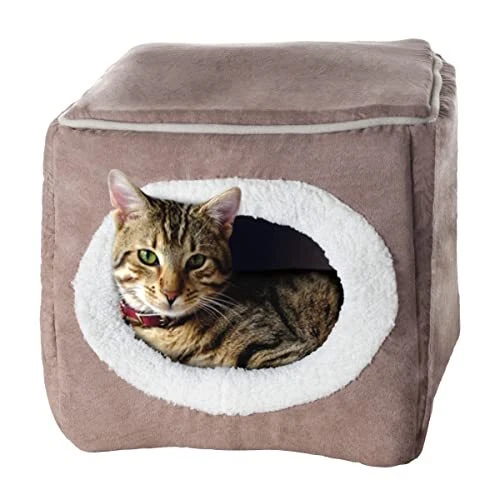 Cozy Cat House Removable Foam Cushion Small Animal Bed Cat Cave for Puppies