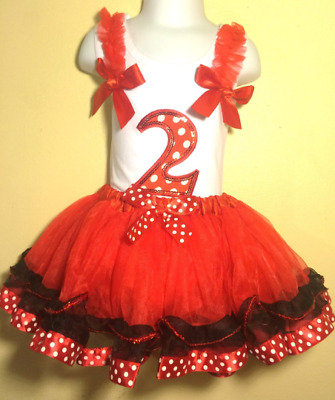 Minnie Mouse Birthday Dress 2 year old RED Girl Baby Toddler