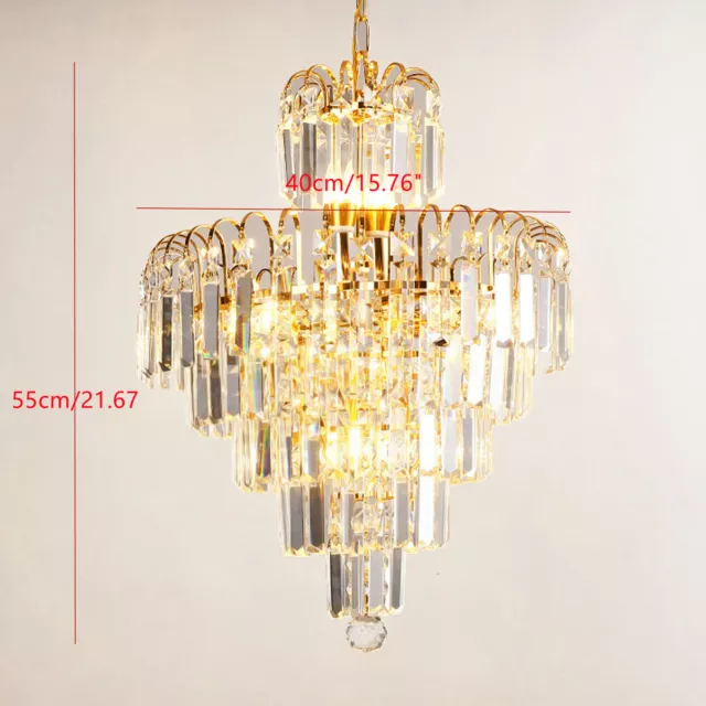 Elegant Crystal Chandelier Modern Ceiling Light Pendant Lamp Lighting Fixture 2