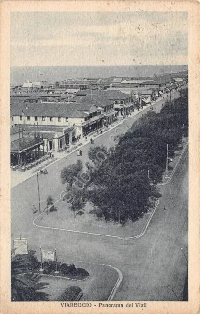 Cartolina - Viareggio - Panorama dei viali - 1926