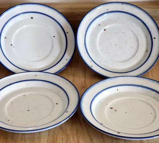 Dansk Blue Mist Saucer Set Of 4 Denmark NR Impressed Backstamp 6 1/8"