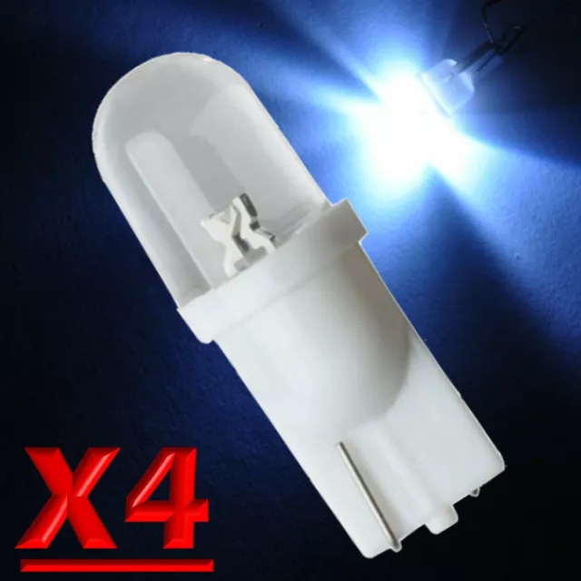 4 Lampade Auto A Led T10 W5W Luce Bianca 6000K Xenon Per Posizione Targa Interno