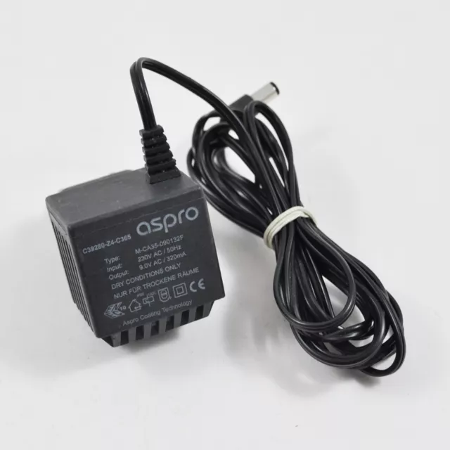 Aspro C39280-Z4-C365 / M-CA35-090132F / 9V AC 320mA Netzteil Adapter Hohlstecker