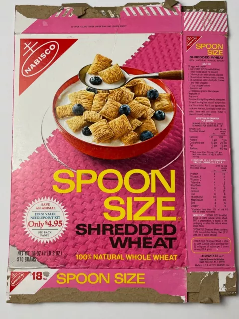 1975 Nabisco Spoon Size Shredded Wheat cereal box vintage food movie prop