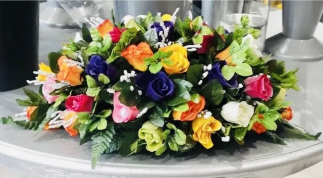 Large Artificial Silk Flower Grave Spray Funeral Cemetery Memorial Mothers Day