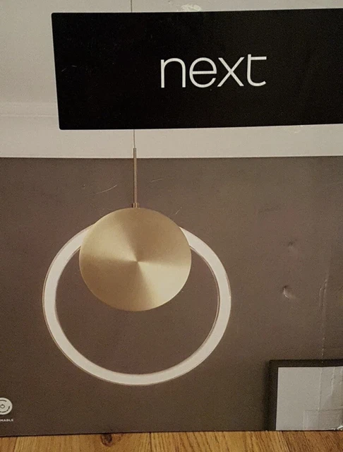 Next Gold Messing Schleife, Glas LED Anhänger Deko Deckenleuchte Kronleuchter £85 3