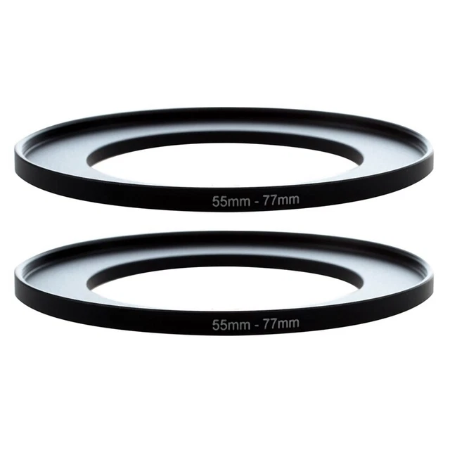 2 x adattatore step fotocamera metallo 55 mm-77 mm U7D7
