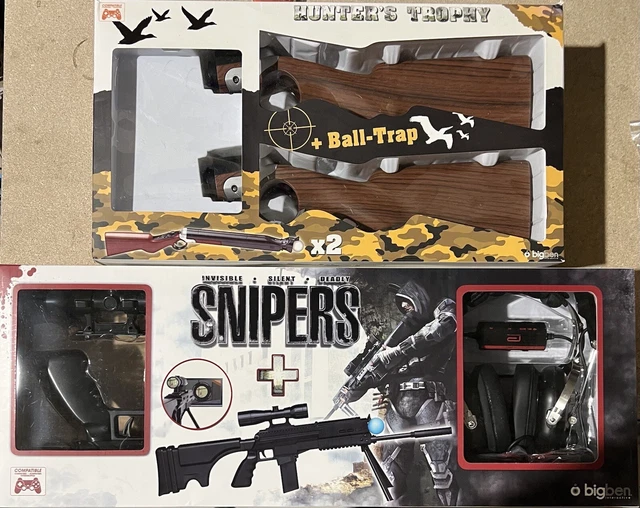 Lot Snipers PS3 : 2 Shoot Snipers + Fusil à Lunette + Hunter's Trophy + 2 Ball Trap - Neuf Sous Blister