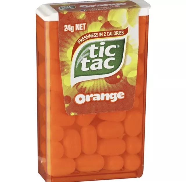 24 x TIC TAC ORANGE FRESH BREATH MINT PELLET ORANGE FLAVOUR BULK LOLLIES