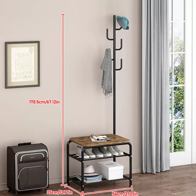 Hat Rack Coat Rack Shoe Bench 3 in 1 Design Hall Tree Entryway Storage Bench