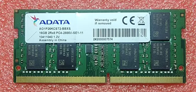 Adata 16GB 1X16GB DDR4 PC4-21300 PC4-2666V 2666MHz 260-pin SO-DIMM ram memory