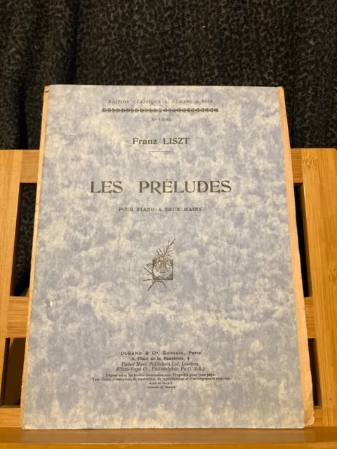 Franz Liszt Les préludes partition piano éditions Durand n°13593