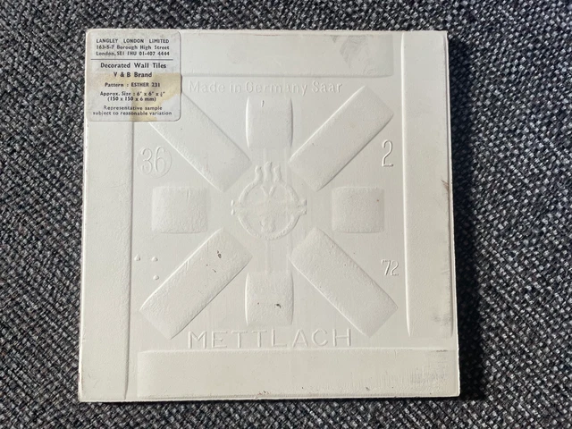 Villeroy & Boch Mettlach Ceramic Wall Tile Orange Flower "Esther 231" Vintage 3