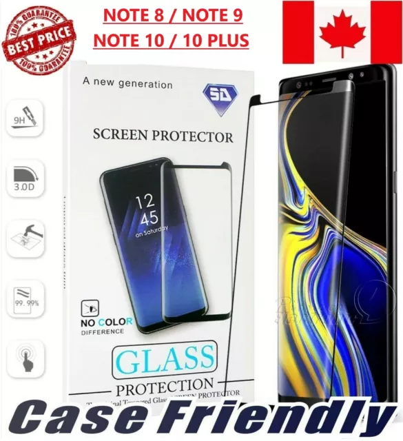 Tempered Glass Screen Protector For Samsung Galaxy Note 8 9 10 Plus 9H 3D