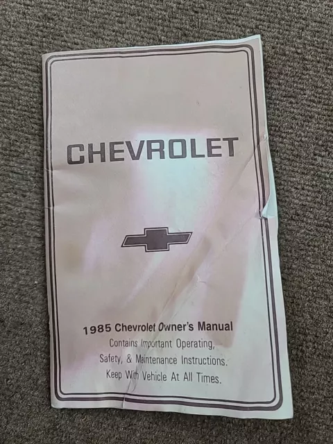 1985 Chevrolet Owners Manual Original Operating Guide 14085246B