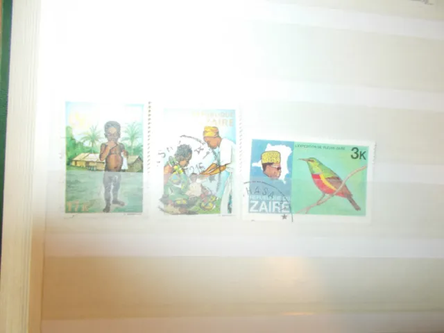 3 Briefmarken Zaire / Gestempelt