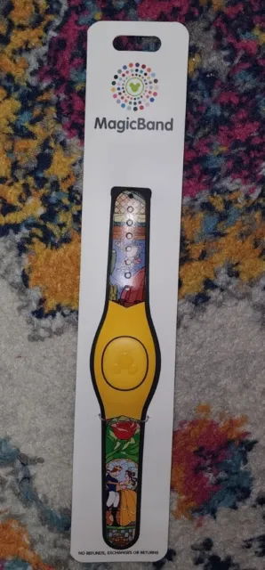 Disney Parks 2022 Beauty and the Beast 30th Anniversary Stained Glass Magic Band