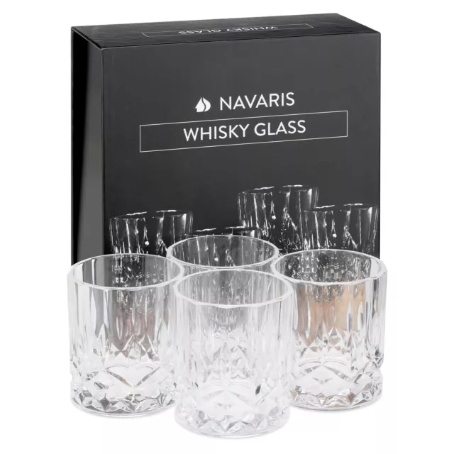 Vasos de whisky cristal juego de 4x vaso tallado para whiskey con caja de regalo