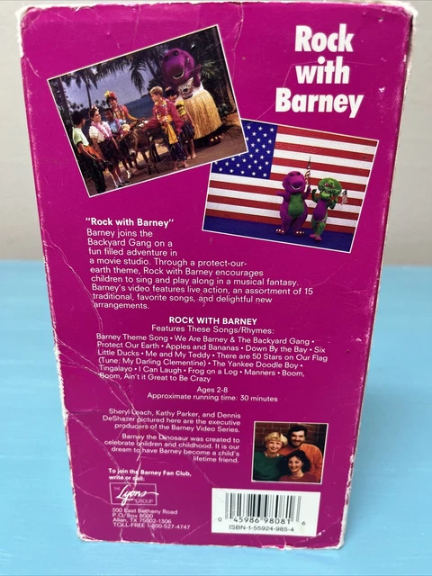 VINTAGE BARNEY ROCK With Barney VHS 1991 Original Release Protect Our ...