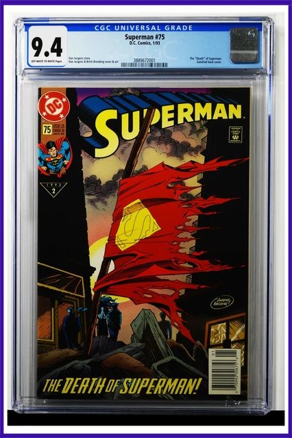 Superman #75 CGC Graded 9.4 DC 1993 Newsstand Edition 1st Printing Comic Book.