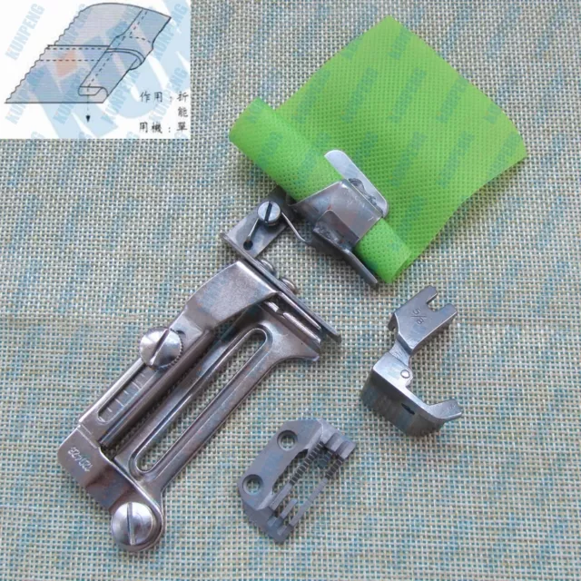Industrial Sewing Machine Clean Finish Shirt Tail Hemmer Set Hemming Attachment
