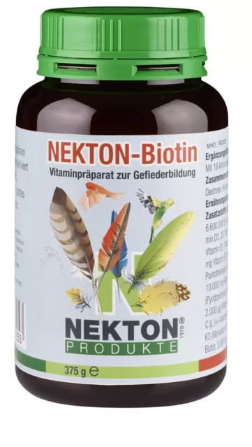 NEKTON Bio - Biotin Vitaminpräparat zur Gefiederbildung für alle Vögel - 330g