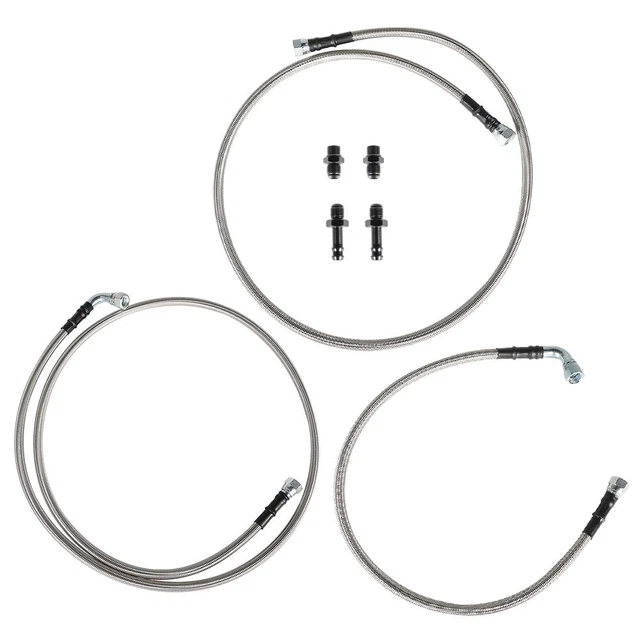 48RE Transmission Cooler Line Kit For 2003-2007 Dodge Ram 2500/3500 Cummins 5.9L - Heavy Duty Black Hoses