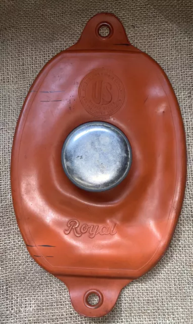 United States Rubber Company ROYAL Orange Hot Water Pack Bottle Vintage