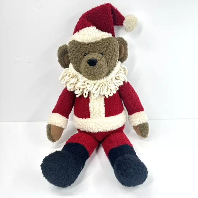 HALLMARK Santa Teddy Bear Stuffed Plush Christmas Toy Beard Hat ADORABLE!