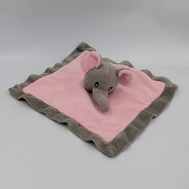 Doudou plat éléphant rose gris SANDY - 15881
