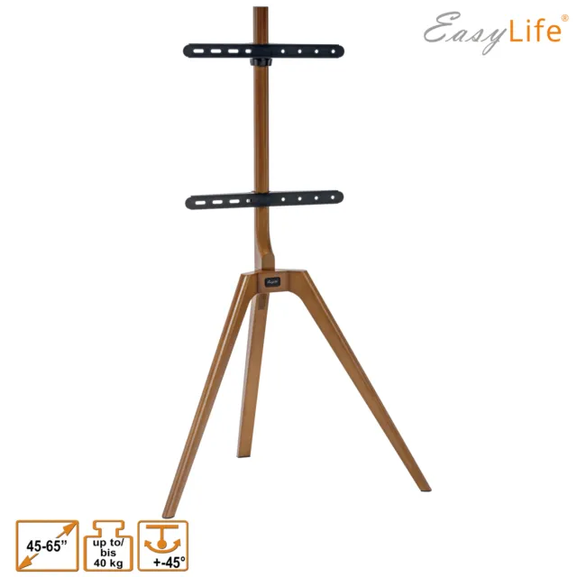 Treppiede EasyLife legno treppiede TV 45-65", girevole e regolabile in altezza in noce 2