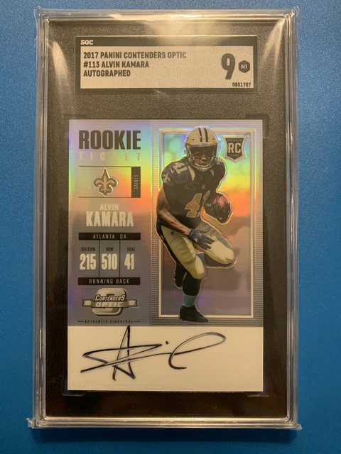 2017 Panini Contenders Optic Alvin Kamara #113 Rookie Auto SGC 9
