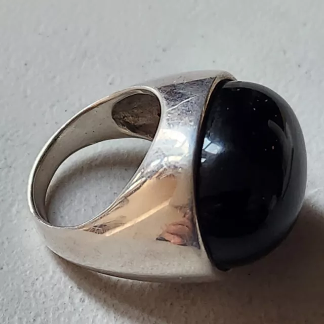 Barse Sterling Silver & Onyx Ring Marked 925 Thai Heavy 19Grams Size 8 Very Nice