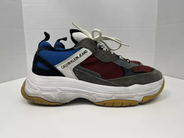 CALVIN KLEIN JEANS Maya Mesh Leather Low Lace Up Womens Trainers R0803 UK 4 22.00 PicClick UK
