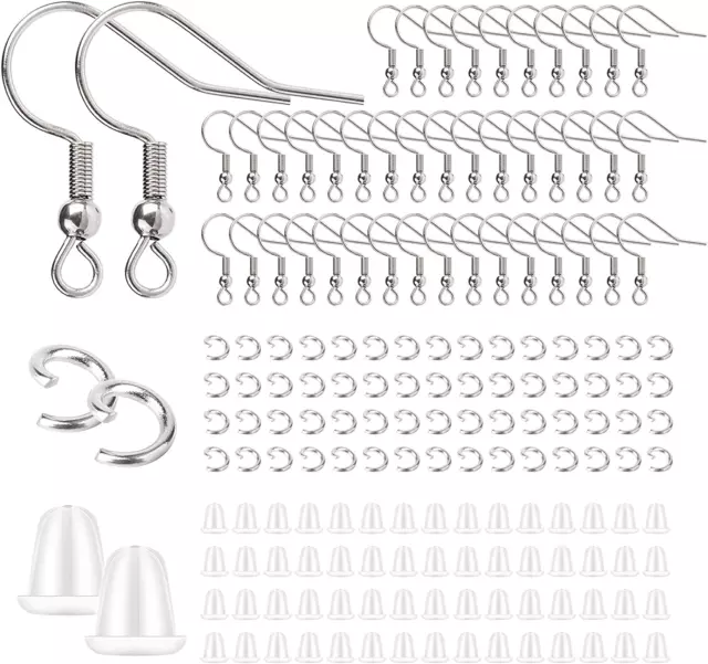 Stainless Steel Earring Hooks French Ear Wire, 600Pcs Earring Making Findings Pa