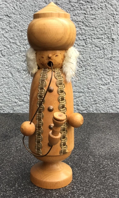 Erzgebirge_ altes Räuchermännchen "Mit Pfeife " 20 cm DDR_