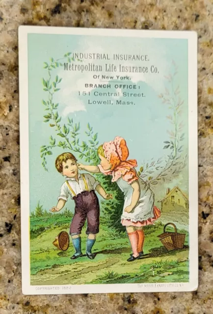 Victorian Trade Card Industrial Insurance Metropolitan Life Pulling Ears