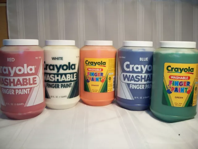 Crayola Finger Paint 81-1429 washable FingerPaint Easy Squeeze Bottles 6  Colors
