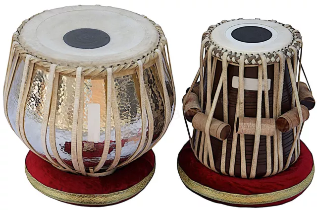 Tabla Drum Set, Concert Quality, 2.5 Kg Chromed Copper Bayan, Sheesham Tabla