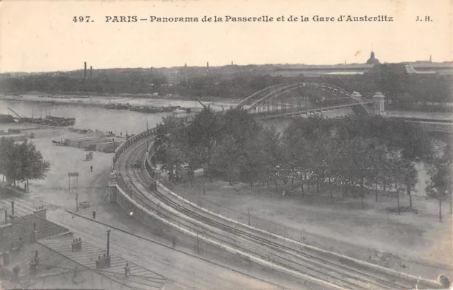 Cpa 75 Paris Panorama De La Passerelle Et Gare D'austerlitz