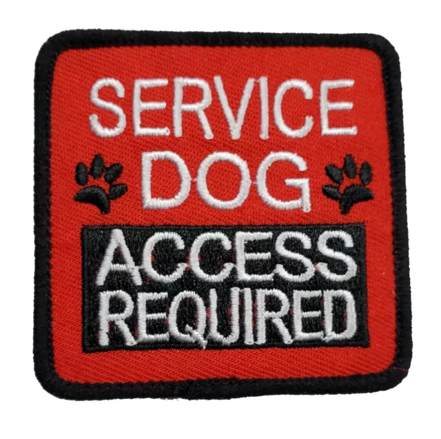 Service Dog Access Required Embroidered Sew/Iron on Patch 2.5" x 2.5" Disabled