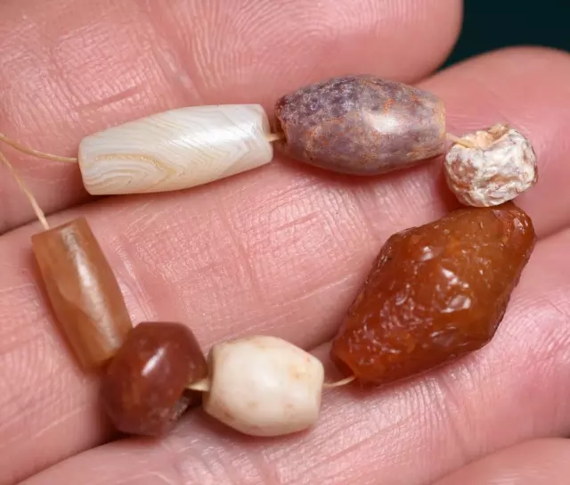 Ancient Excavated Carnelian & Agate Handmade Stone Beads From Mali African Trade 2
