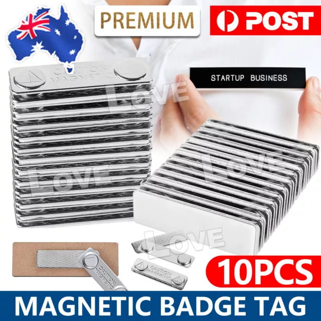 10x Magnetic Name Badge Tag Fastener Attachment Self Adhesive Strong Magnet