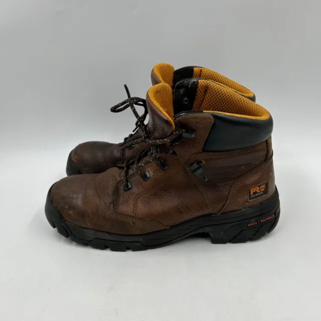 Timberland pro mens 11M helix brown leather 6" alloy round steel toe work boots